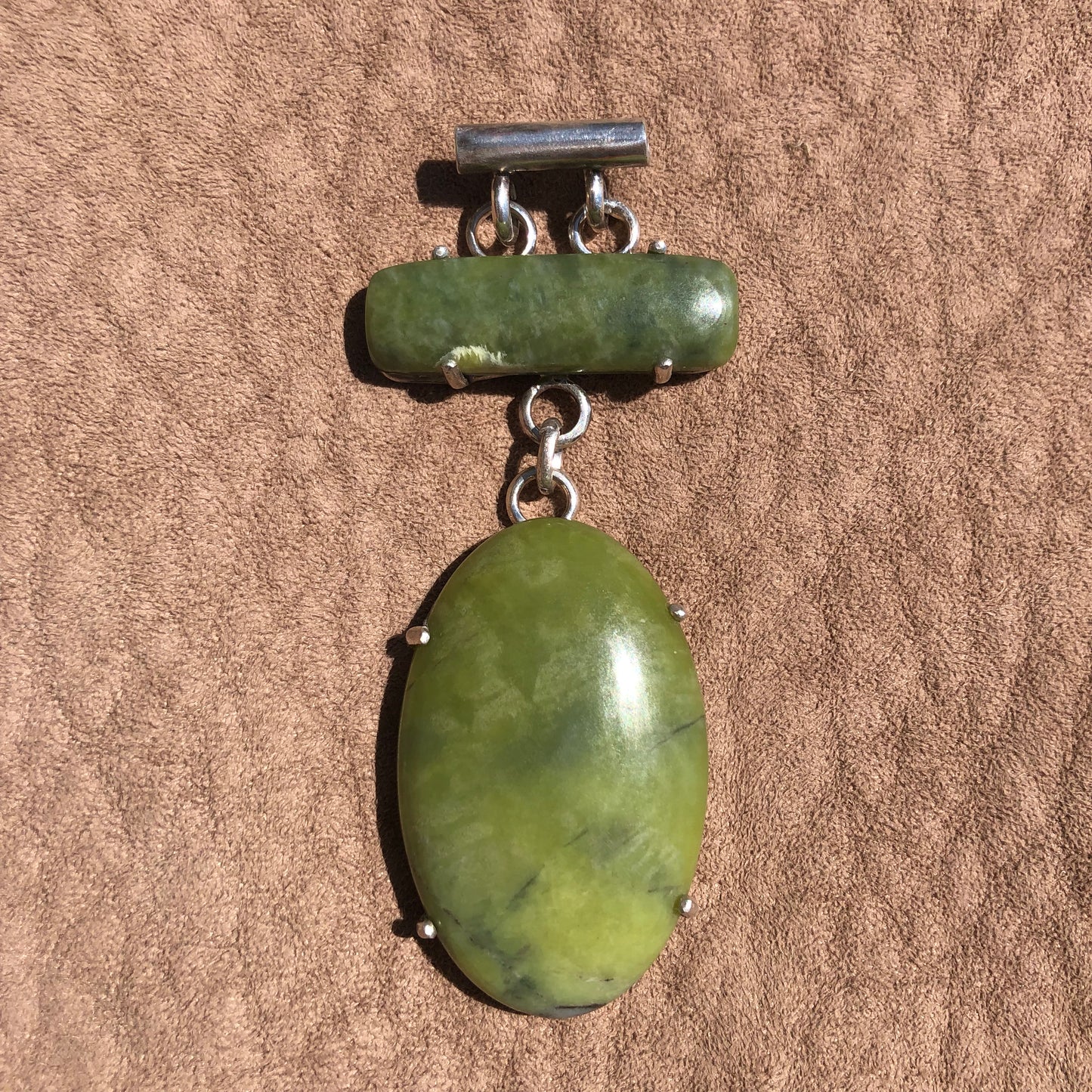 4th Chakra Double Prong Set Serpentine