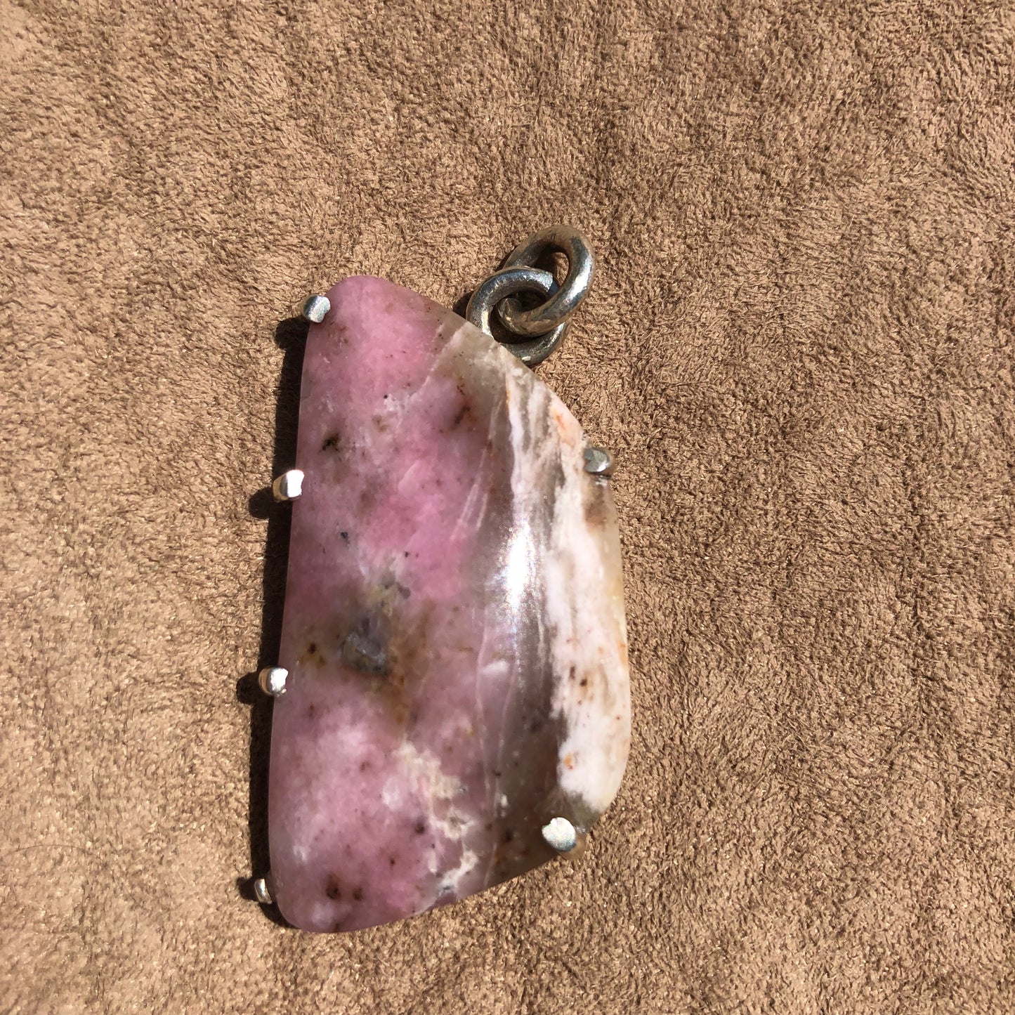 4th Chakra Prong Set Pink Moonstone