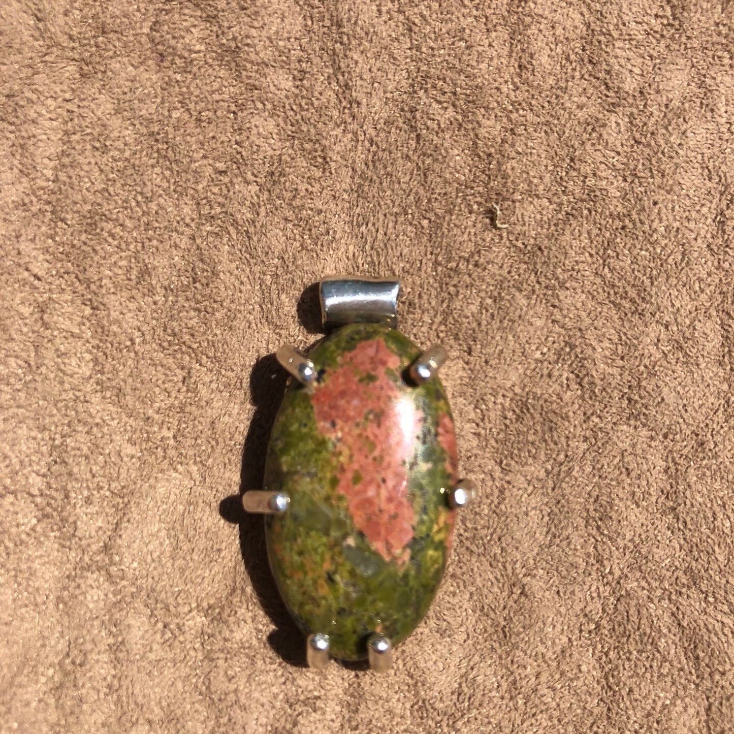 4th Chakra Prong Set Unakite Jasper