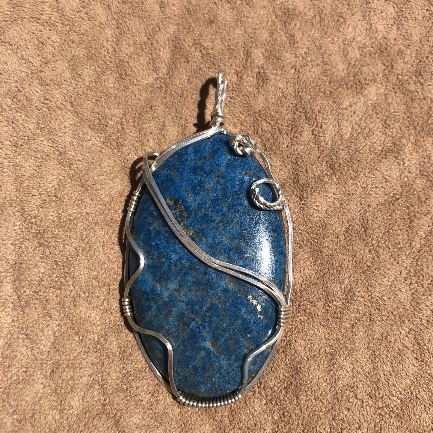 5th Chakra Wire Wrap Denim Lapis Lazuli