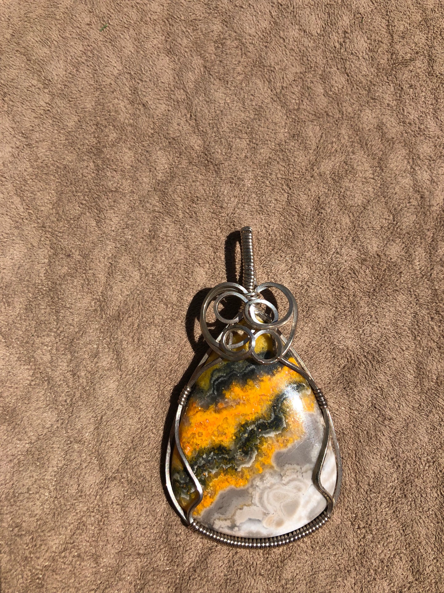 3rd Chakra Wire Wrap Bumblebee Jasper
