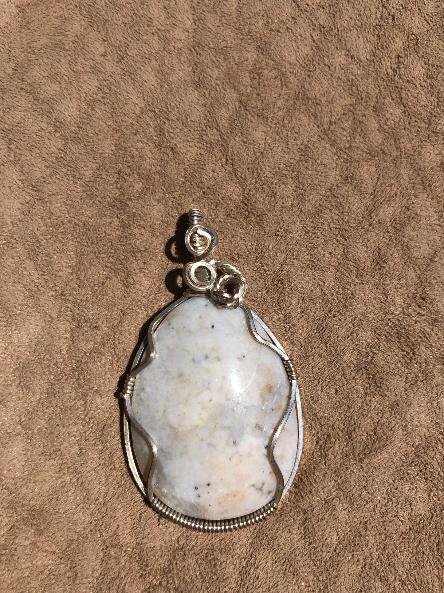 7th Chakra Wire Wrap White Agate