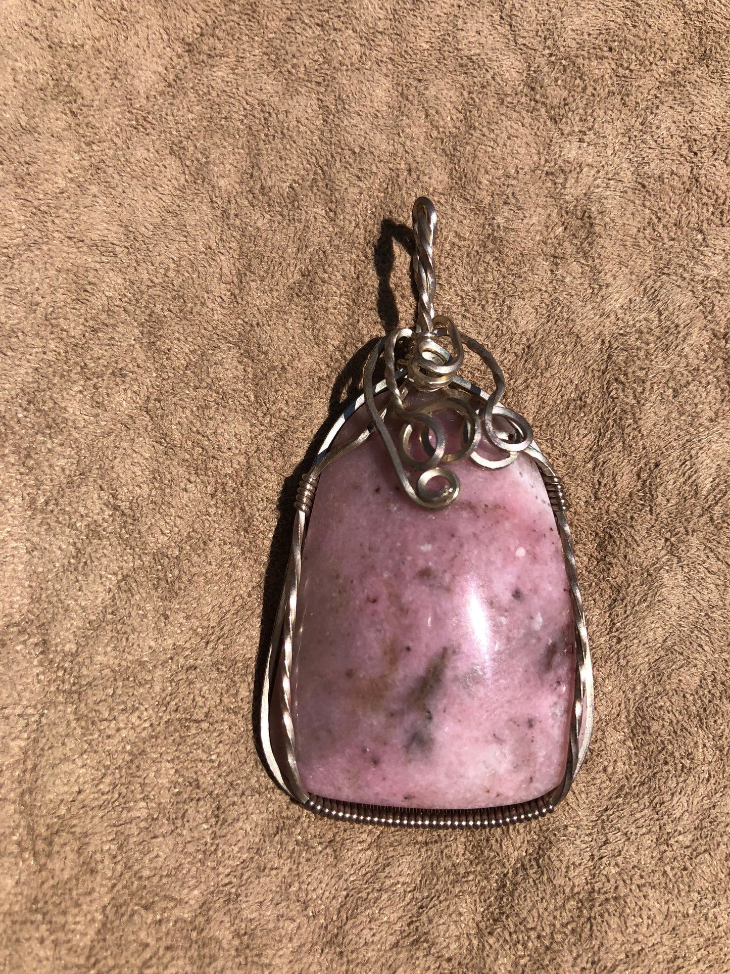 4th Chakra Wire Wrap Pink Moonstone