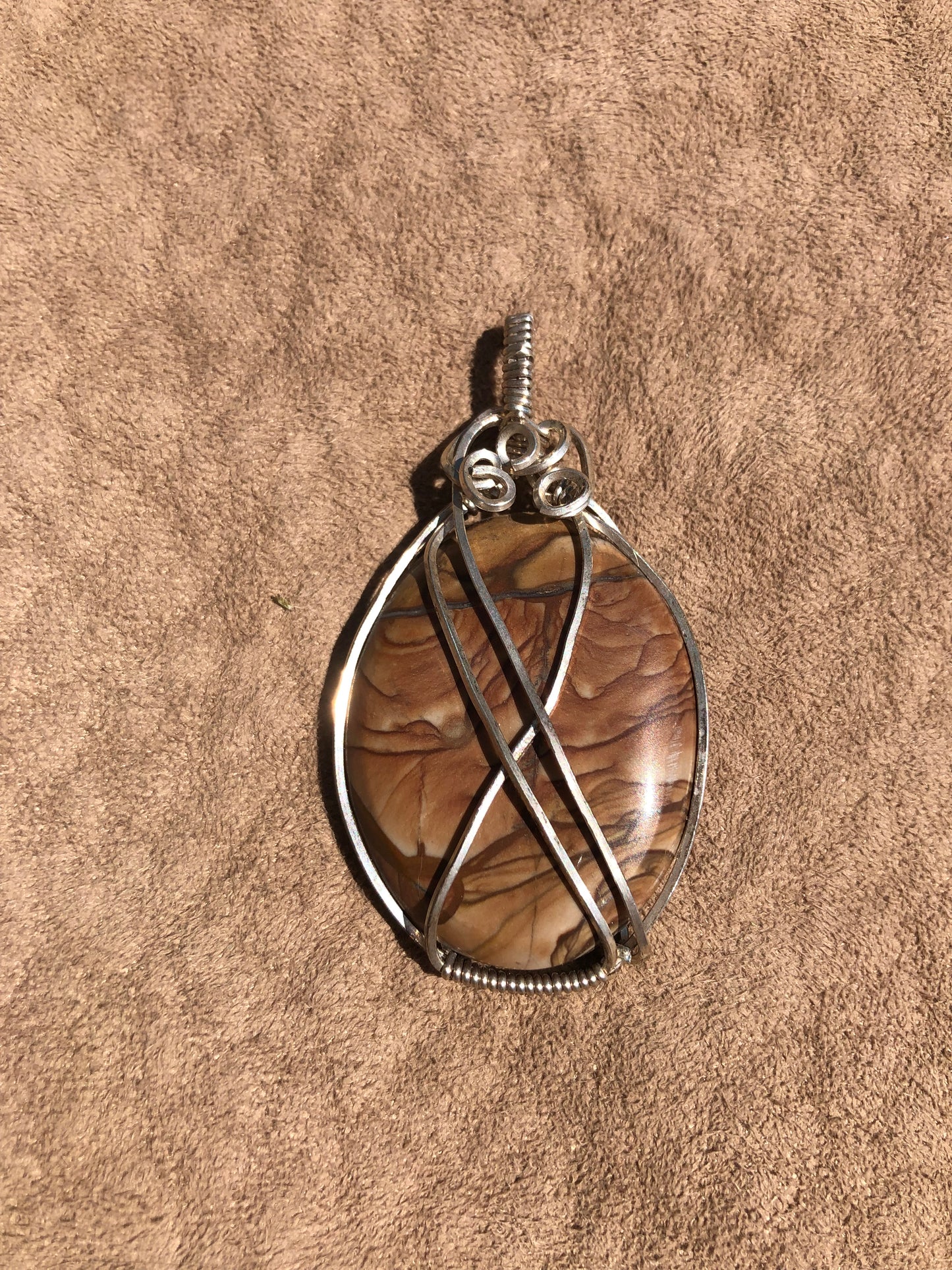 1rst Chakra Wire Wrap Petrified Wood