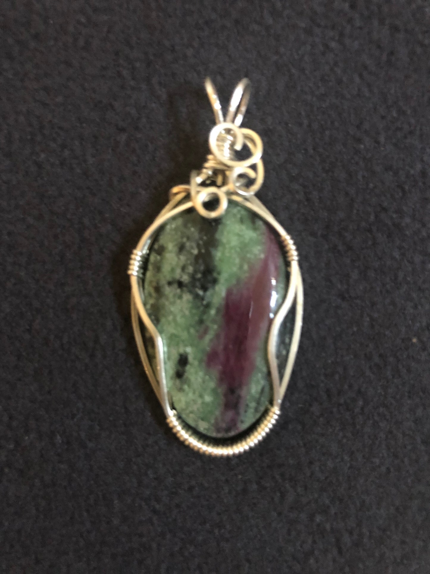 1rst Chakra Wire Wrap Ruby in Zoisite