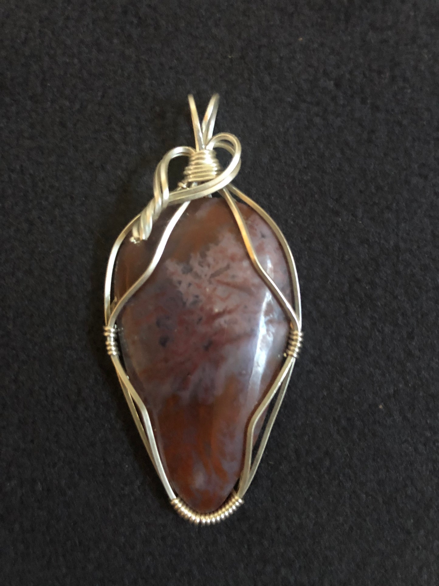 1rst Chakra Wire Wrap Red Moss Agate