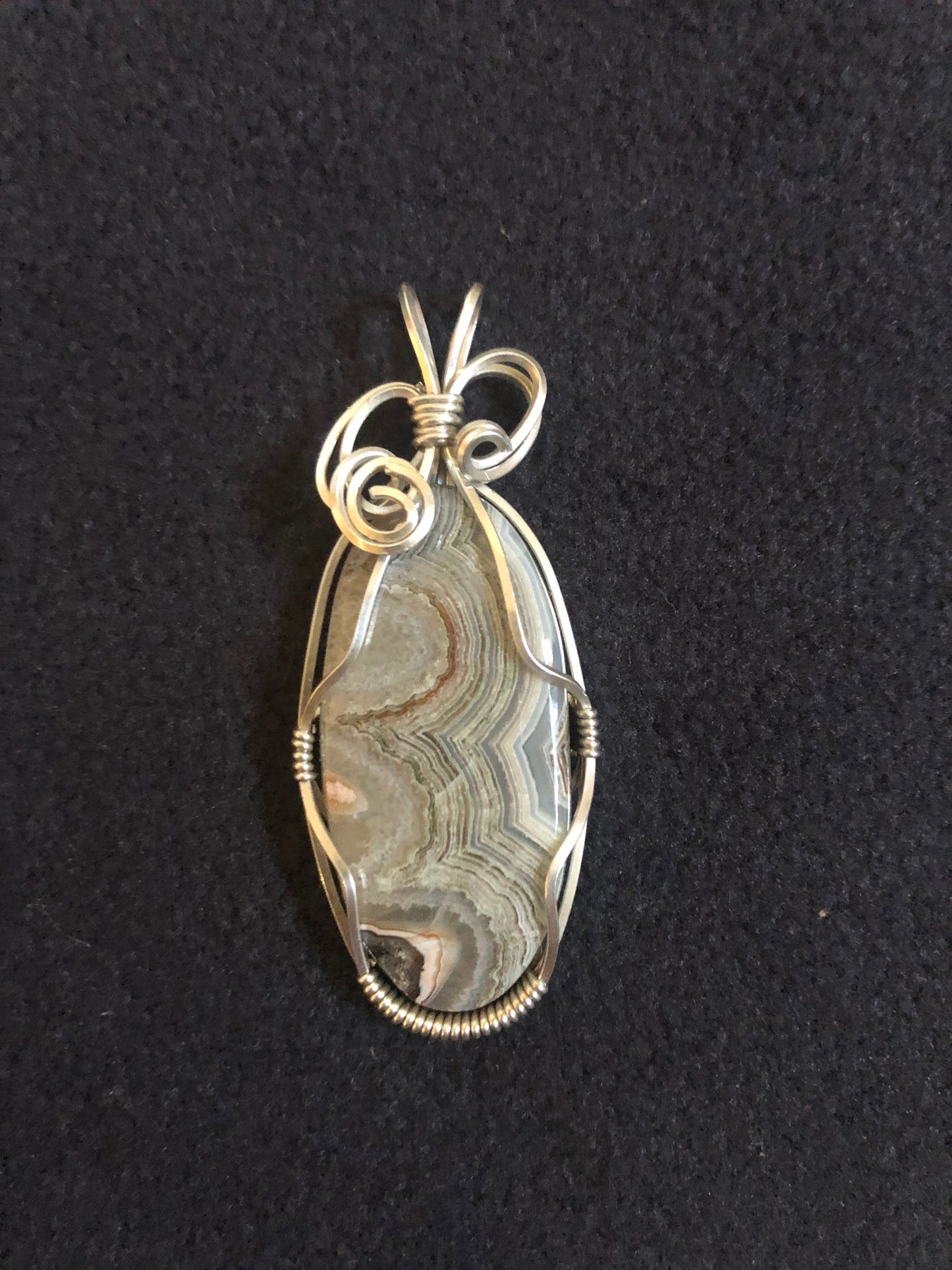 6th Chakra Wire Wrap Crazy Lace Agate