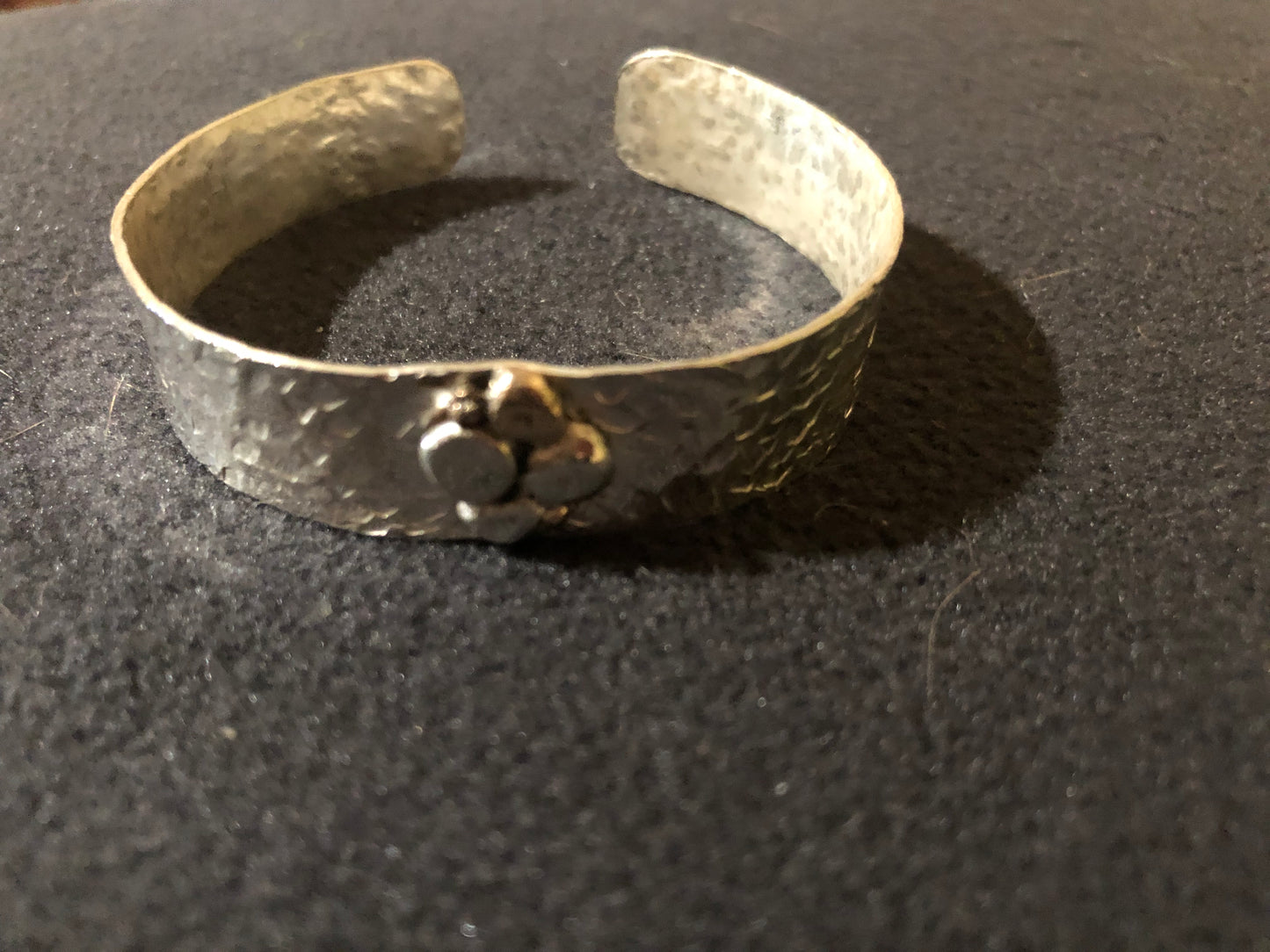 Cuff Bracelet .925 Silver with Gold & Silver